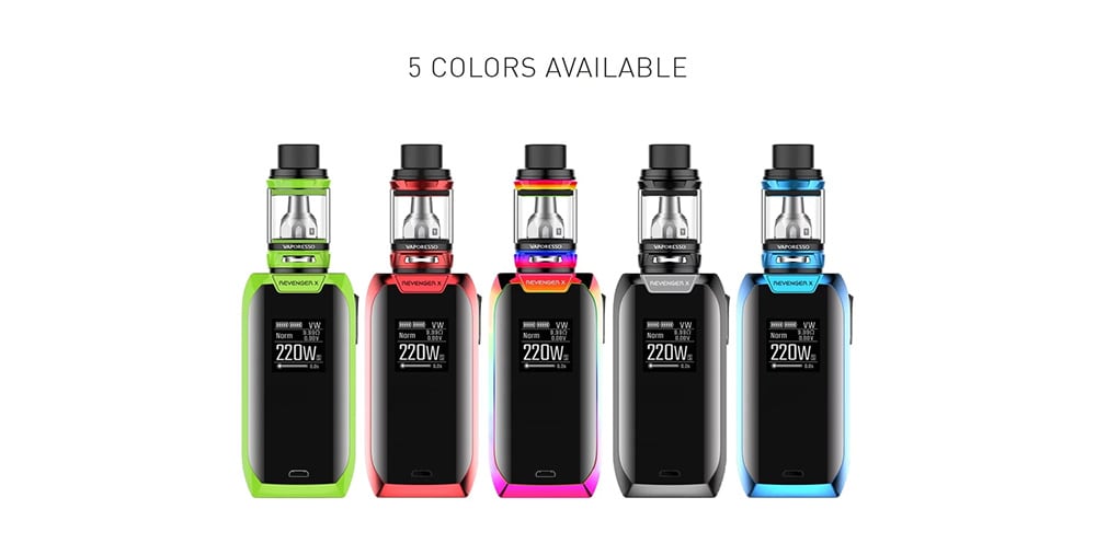 Vaporesso Revenger X 220W TC Kit with NRG Tank / 100 - 315C / 200 - 600F / Supporting 2pcs 18650 Batteries for E Cigarette  - Green