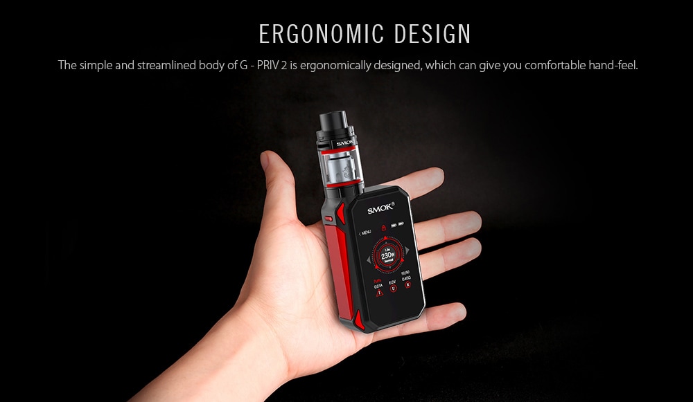 Original SMOK G - PRIV2 Kit with 1 - 230W / 100 - 315C / 200 - 600F / 4ml Clearomizer for E Cigarette- Golden
