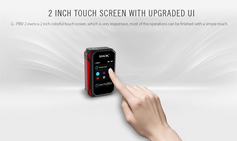 Original SMOK G - PRIV2 Kit with 1 - 230W / 100 - 315C / 200 - 600F / 4ml Clearomizer for E Cigarette- Golden