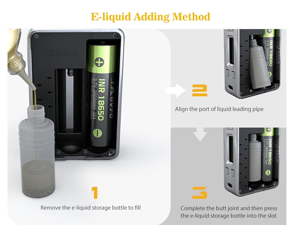 Original Hcigar VT Inbox Squonk Kit with Evolv DNA75 Chip / 1 - 75W / 100 - 300C / 200 - 600F for E Cigarette- Red