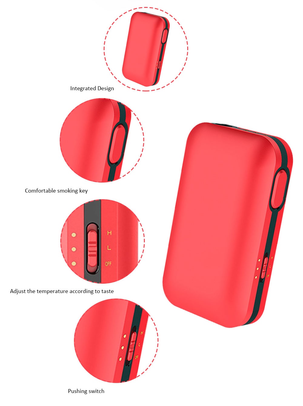 PLuscig B2 Kit with Built-in 2200mAh Li-ion Battery for E Cigarette- Platinum