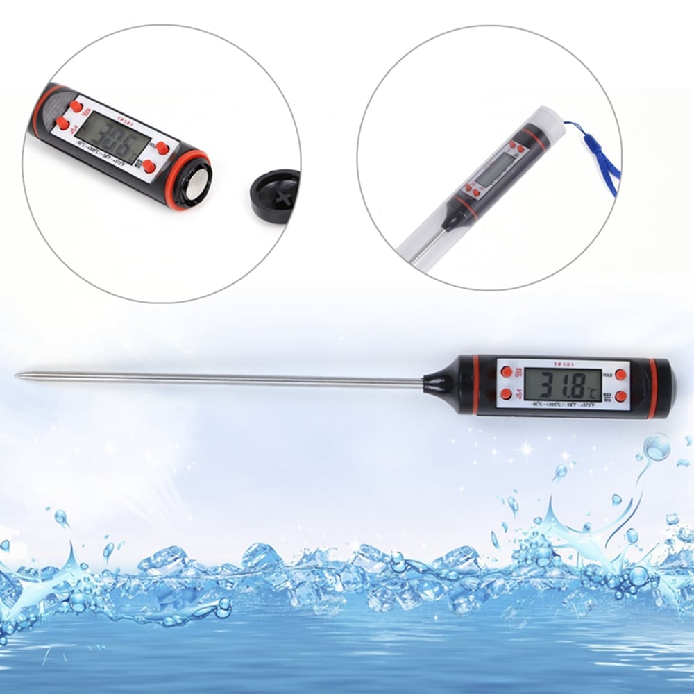Pen Style Kitchen Digital Thermometer Meat Cake Candy Fry Food BBQ Dinning Temperature Household Thermometers- Black