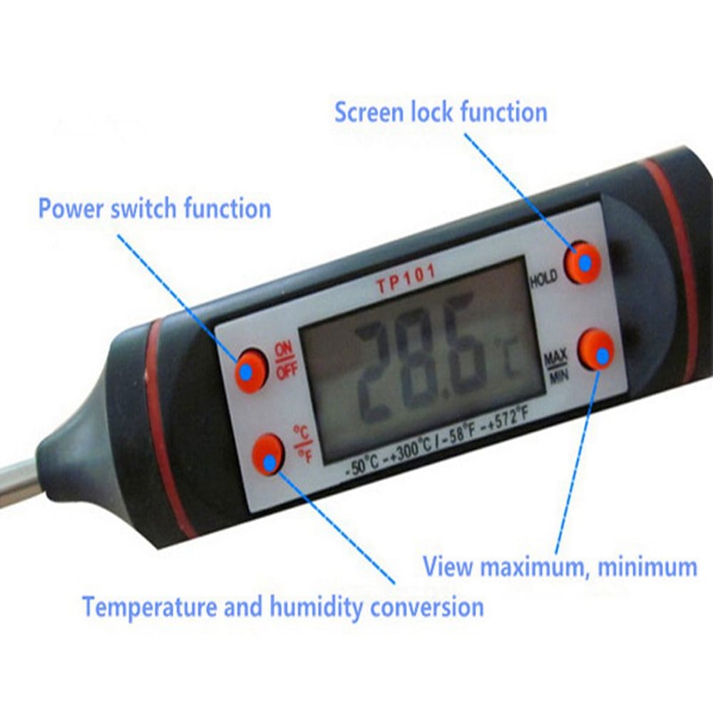Pen Style Kitchen Digital Thermometer Meat Cake Candy Fry Food BBQ Dinning Temperature Household Thermometers- Black