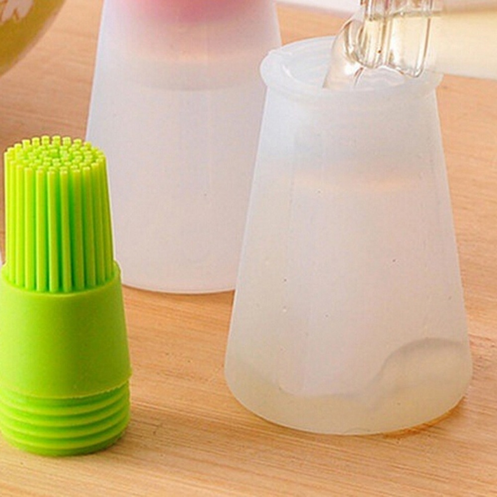 Silicone Barbecue Brush High Temperature Oil Brushs Baking Tools Barbecues Oils Bottle Sweeping Kitchen Utensils- Orange