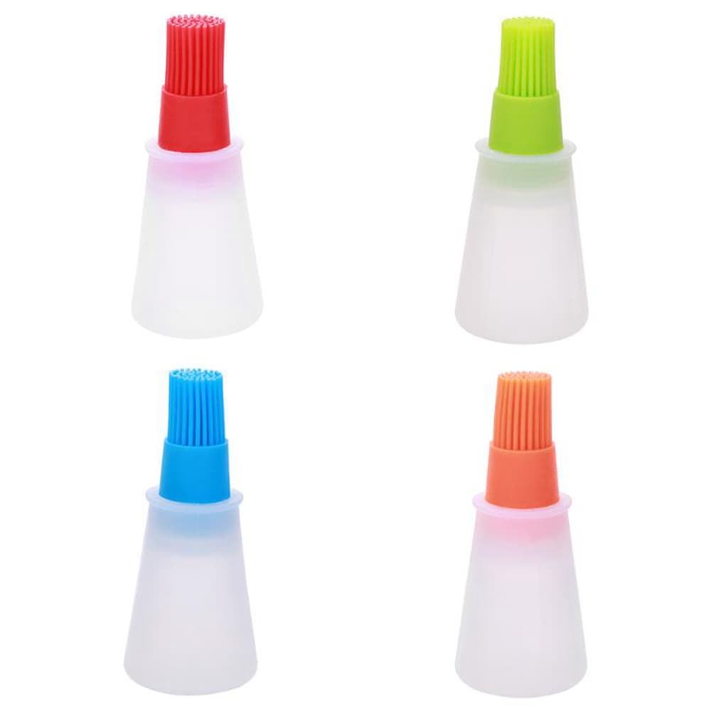Silicone Barbecue Brush High Temperature Oil Brushs Baking Tools Barbecues Oils Bottle Sweeping Kitchen Utensils- Orange