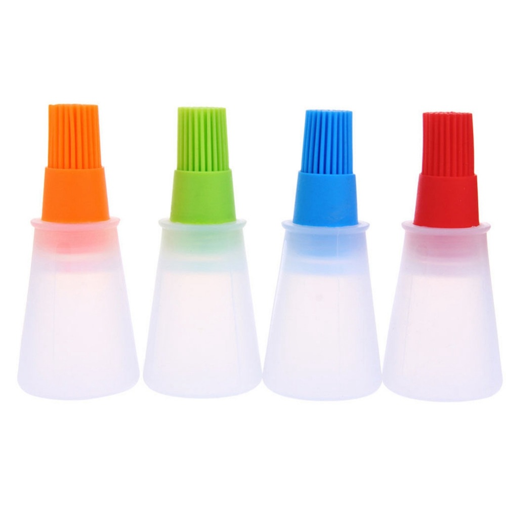 Silicone Barbecue Brush High Temperature Oil Brushs Baking Tools Barbecues Oils Bottle Sweeping Kitchen Utensils- Orange