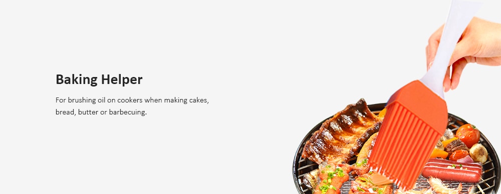 Silicone BBQ Basting Brush Grill Barbecue Seasoning Pastry Tool- Orange