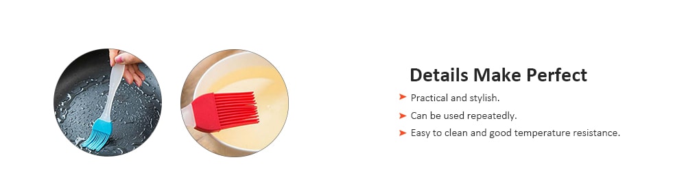 Silicone BBQ Basting Brush Grill Barbecue Seasoning Pastry Tool- Orange