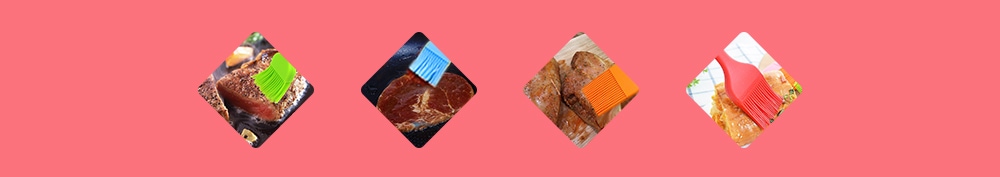 Silicone BBQ Basting Brush Grill Barbecue Seasoning Pastry Tool- Orange