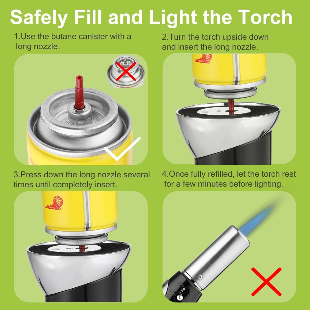 zanmini GF - 922 Multipurpose Refillable Butane Micro Torch- Black