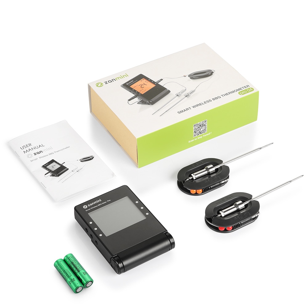 zanmini Pro - 04 Wireless BBQ Thermometer- Black
