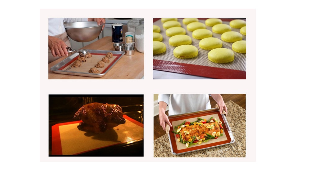 Folding Silicone Baking Cake Dough Fondant Rolling Kneading Mat- Colormix 42*29.5CM