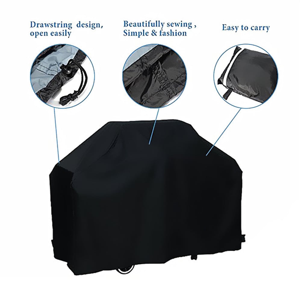 Veranda Grill Cover Durable BBQ Cover with Heavy-duty Weather Resistant Fabric- Black