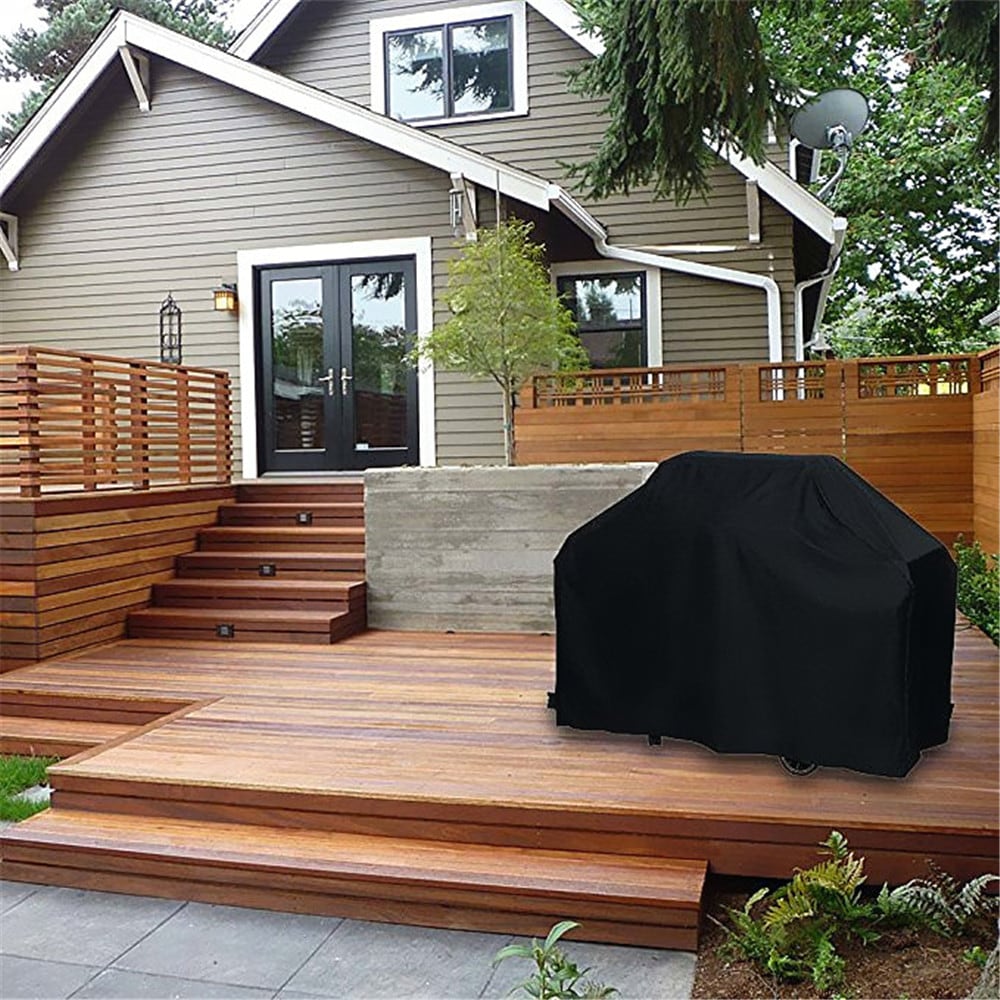 Veranda Grill Cover Durable BBQ Cover with Heavy-duty Weather Resistant Fabric- Black