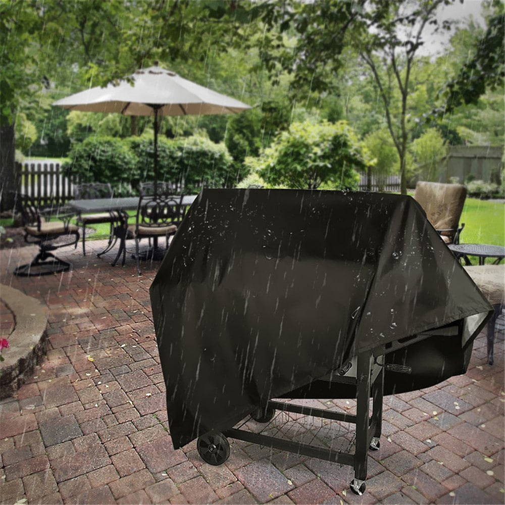 Veranda Grill Cover Durable BBQ Cover with Heavy-duty Weather Resistant Fabric- Black