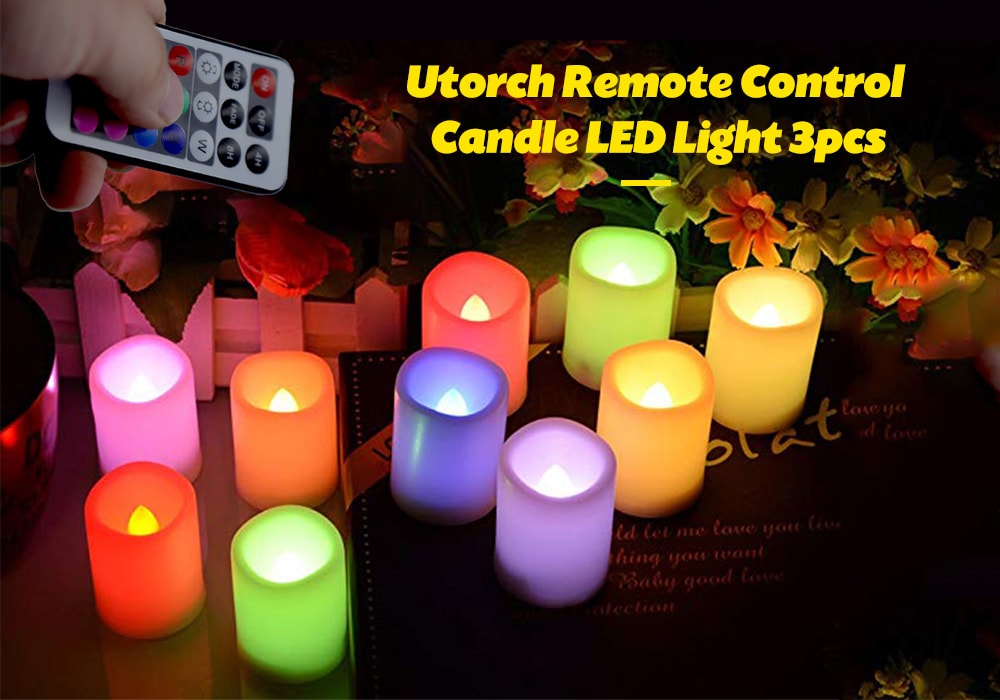 Utorch Remote Control Candle LED Light 3pcs- White 3 pieces with same size Utorch Remote Control Candle LED Light 3pcs- White 3 pieces with same size