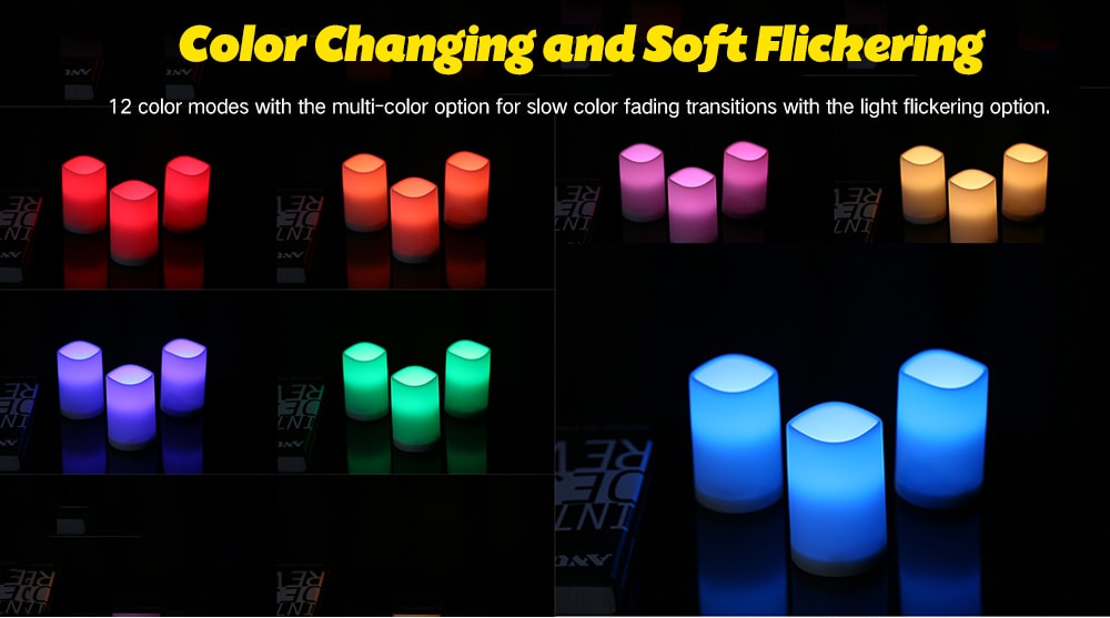 Utorch Remote Control Candle LED Light 3pcs- White 3 pieces with same size Utorch Remote Control Candle LED Light 3pcs- White 3 pieces with same size