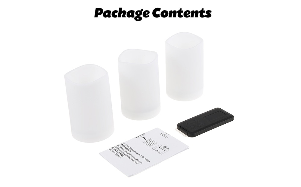 Utorch Remote Control Candle LED Light 3pcs- White 3 pieces with same size Utorch Remote Control Candle LED Light 3pcs- White 3 pieces with same size