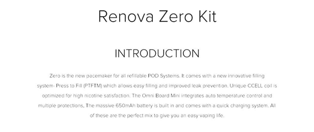 Vaporesso Renova Zero Press to Fill Pod System Kit- Twilight