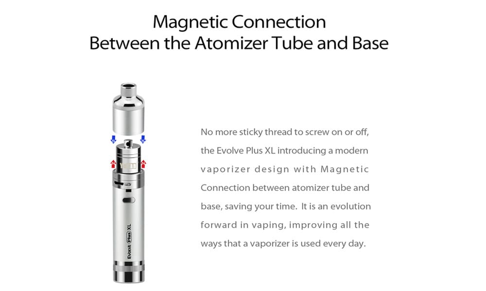 Yocan Evolve Plus XL Wax Vape Pen Kit with 1400mAh / 0.375 ohm for E Cigarette- Silver