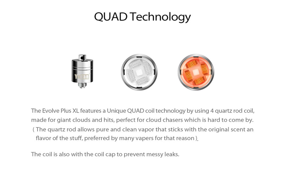 Yocan Evolve Plus XL Wax Vape Pen Kit with 1400mAh / 0.375 ohm for E Cigarette- Silver