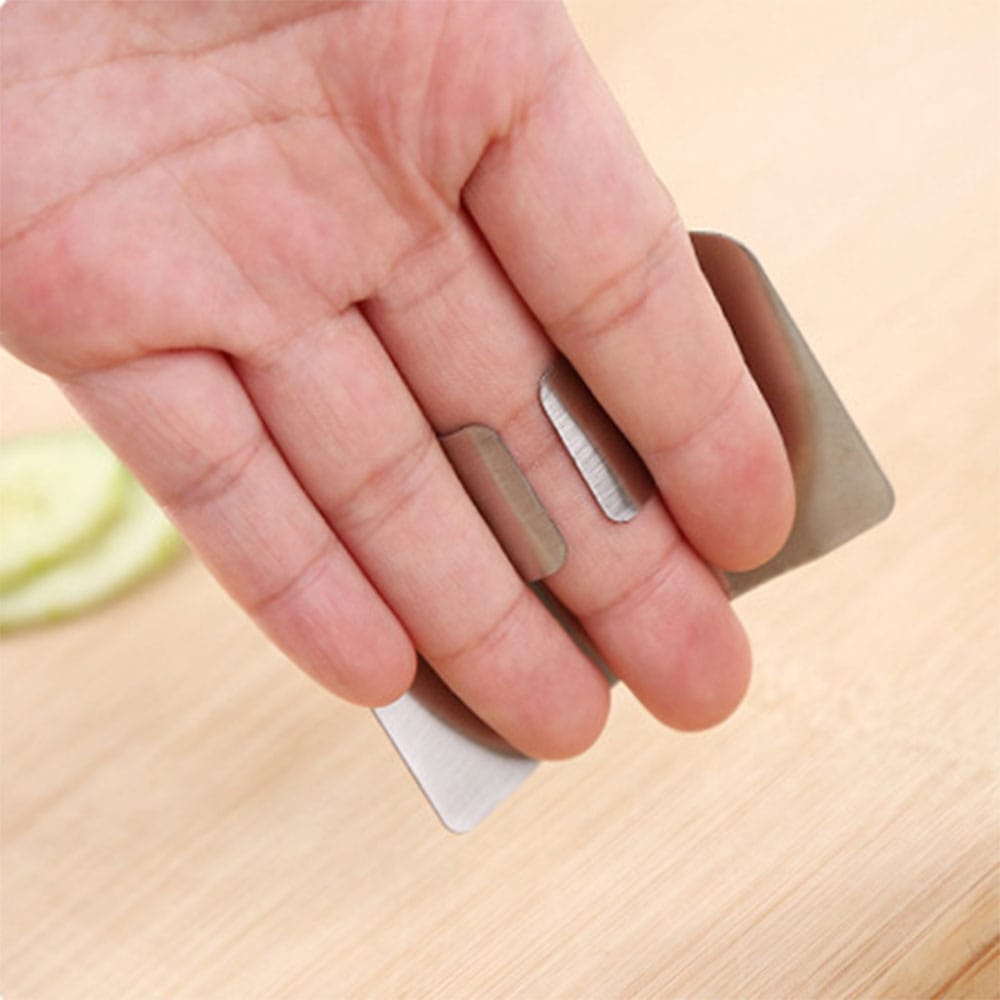 Stainless Steel Multi - Function Vegetable Finger Protector- Silver