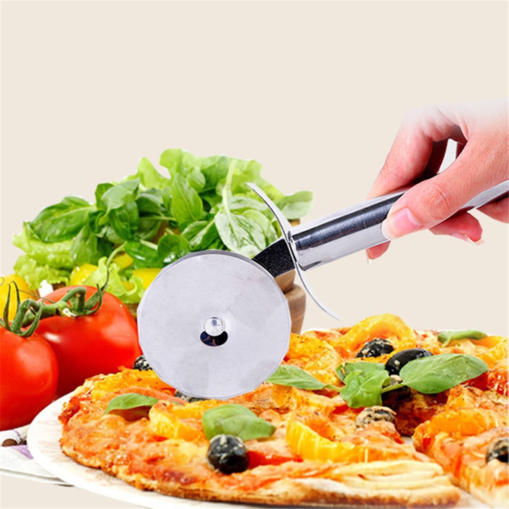 Stainless Steel Pizza Cutter Pizza Cutter Cutlery Knife- Silver