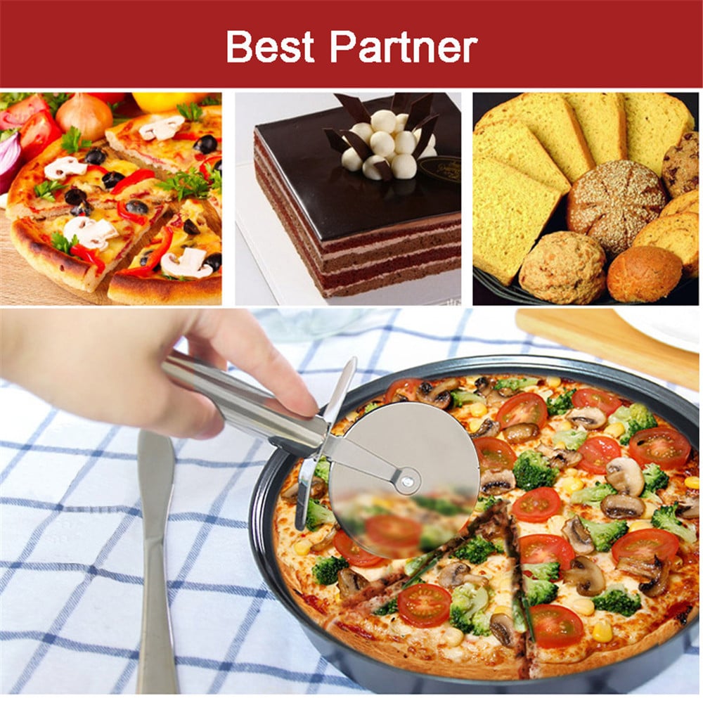 Stainless Steel Pizza Cutter Pizza Cutter Cutlery Knife- Silver