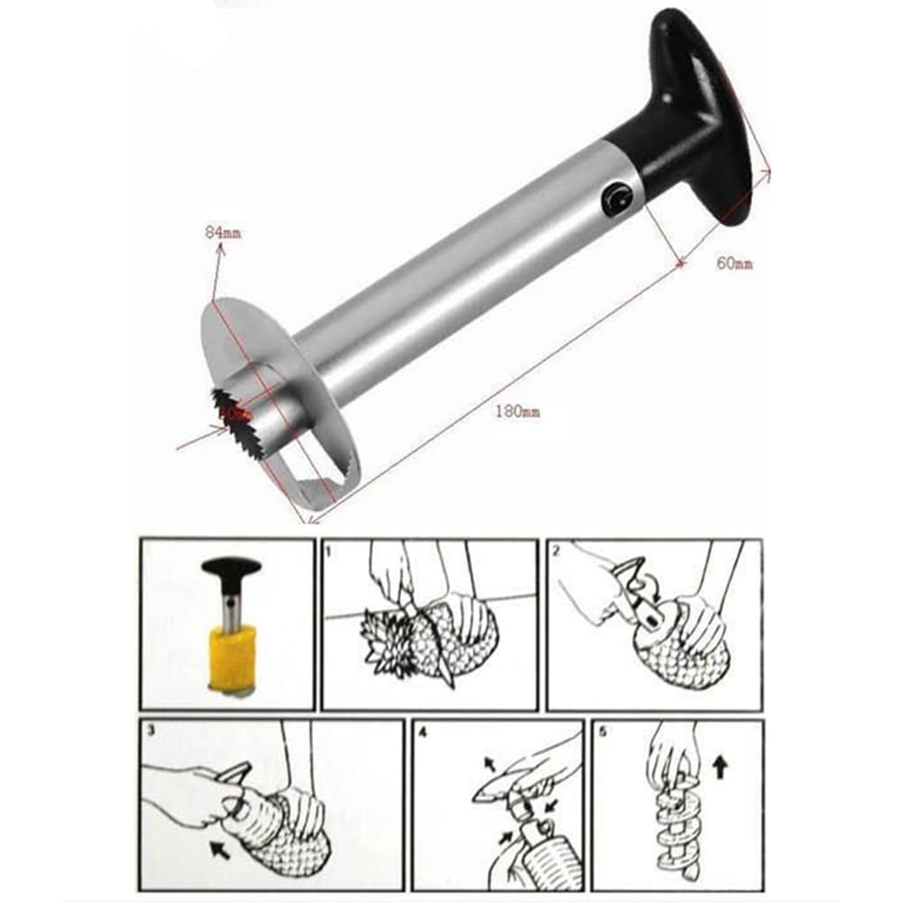 Stainless Steel Pineapple Peeler Peeled Pineapple Three In One Pineapple Peeler Kitchen Peeler- Silver