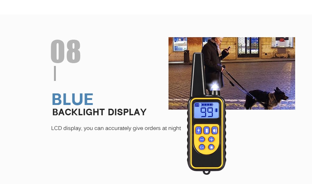 800m Waterproof Rechargeable Remote Control Dog Electric Training Collar with 2 Receivers- Black EU