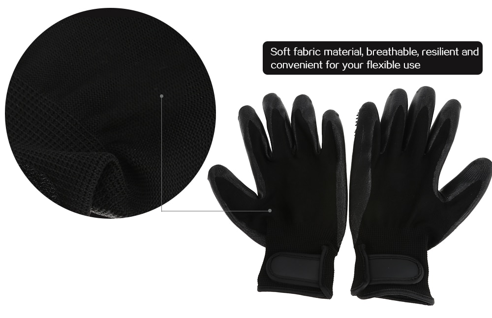 Pet Dog Cat Grooming Shower Massage Gloves- Black