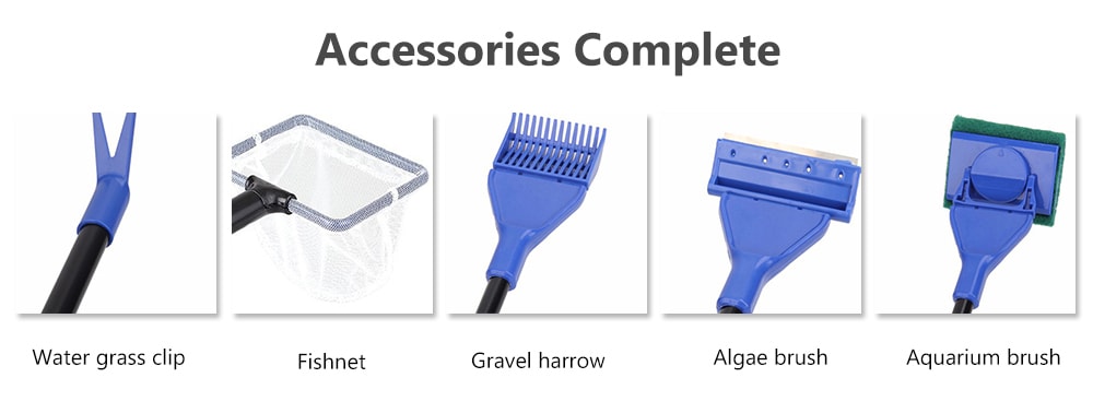 Plastic Aquarium Cleaning Tool 5-in-1 Set - Blueberry Blue