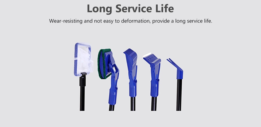 Plastic Aquarium Cleaning Tool 5-in-1 Set - Blueberry Blue