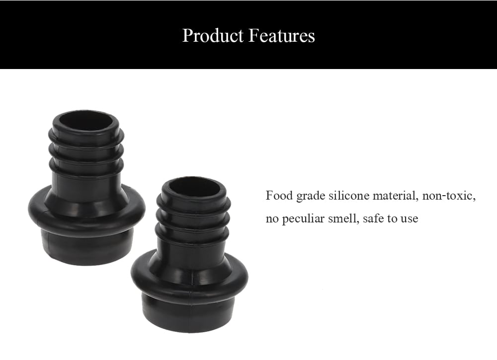Silicone Vacuum Wine Bottle Stopper- Black