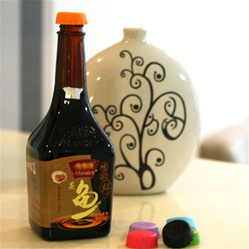 WS 3cm Beer Bottle Cap Silicone Colorful Wine Stoppers Leak Sealers 6PCS / Set - Colormix