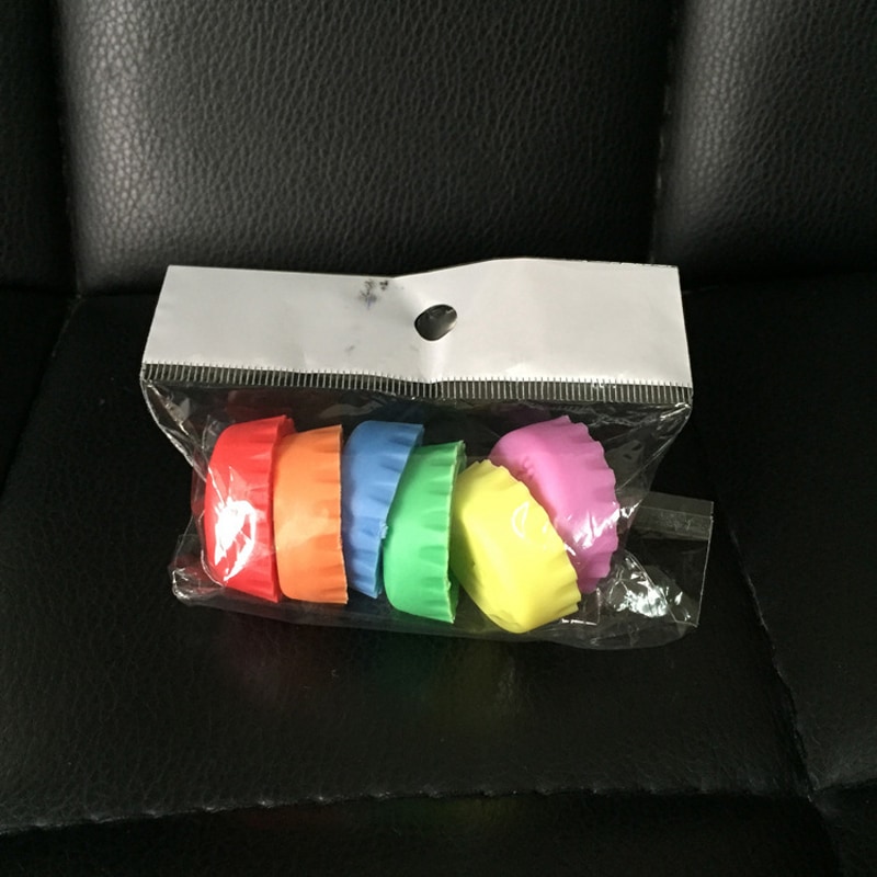 WS 3cm Beer Bottle Cap Silicone Colorful Wine Stoppers Leak Sealers 6PCS / Set - Colormix