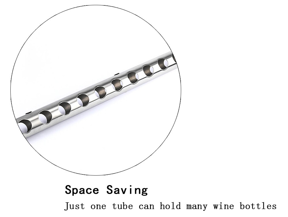 Creative Wine Rack Holder 8 Holes Home Bar Wall Vertical Wine Bottle Stand- Silver