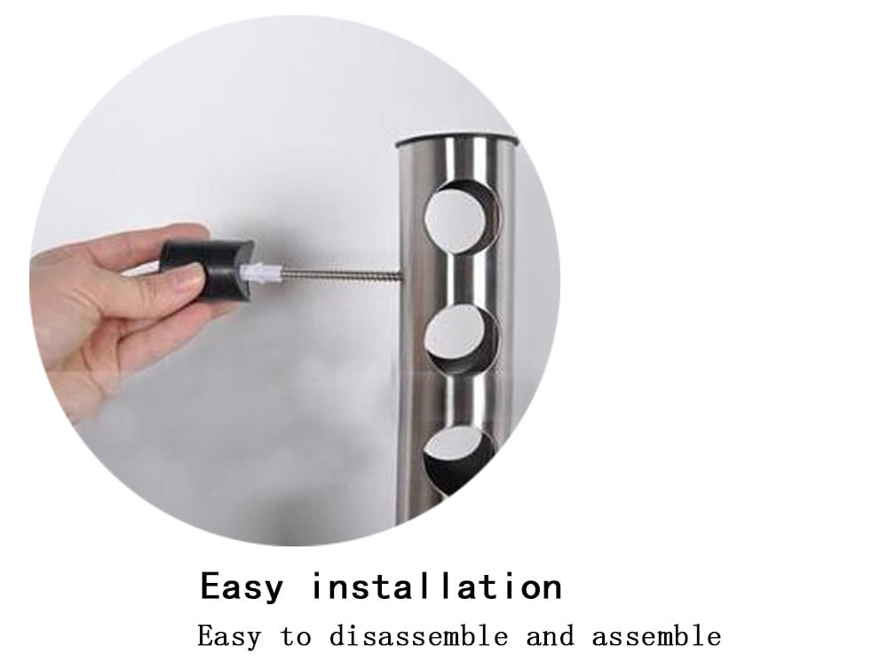 Creative Wine Rack Holder 8 Holes Home Bar Wall Vertical Wine Bottle Stand- Silver