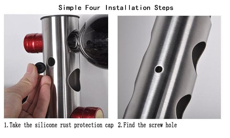 Creative Wine Rack Holder 8 Holes Home Bar Wall Vertical Wine Bottle Stand- Silver