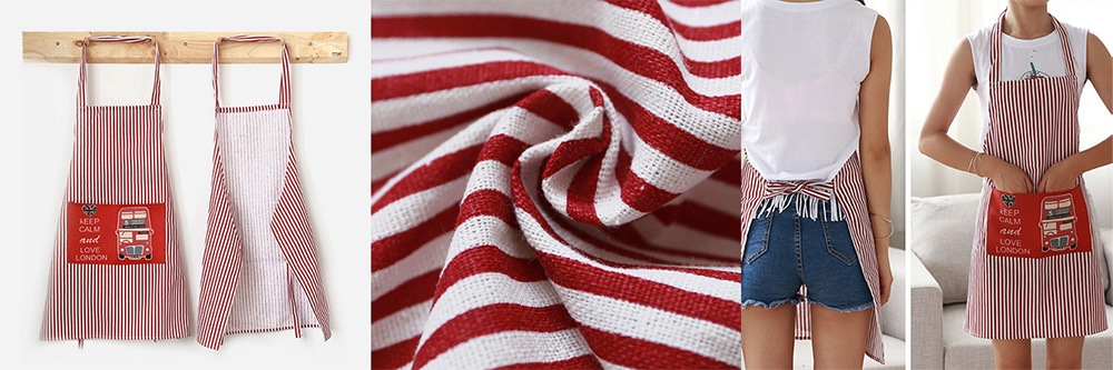 Creative Spoof Embroidery Stripe Waterproof Antifouling Durable Comfortable Apron- Colormix CAR