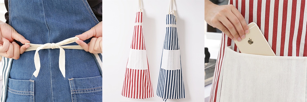 Fashion Cotton Oil Proof Durable Comfortable Apron- Blue