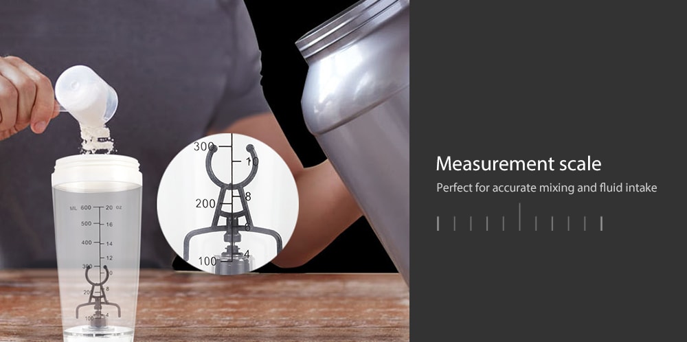 Portable Protein Shaker Bottle Automatic Mixing Cup Self Stirring Mug 600ml- Black and Blue