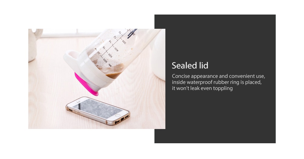 Portable Protein Shaker Bottle Automatic Mixing Cup Self Stirring Mug 600ml- Black and Blue