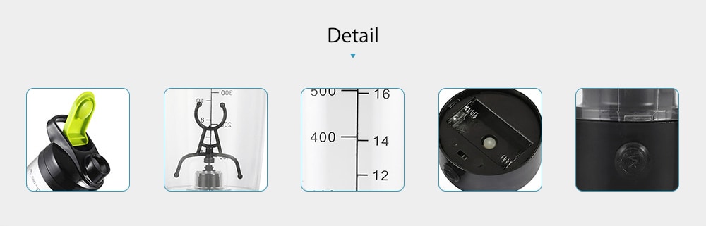 Portable Protein Shaker Bottle Automatic Mixing Cup Self Stirring Mug 600ml- Black and Blue