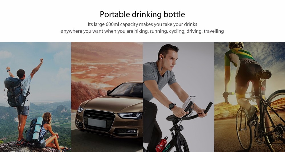 Portable Protein Shaker Bottle Automatic Mixing Cup Self Stirring Mug 600ml- Black and Blue