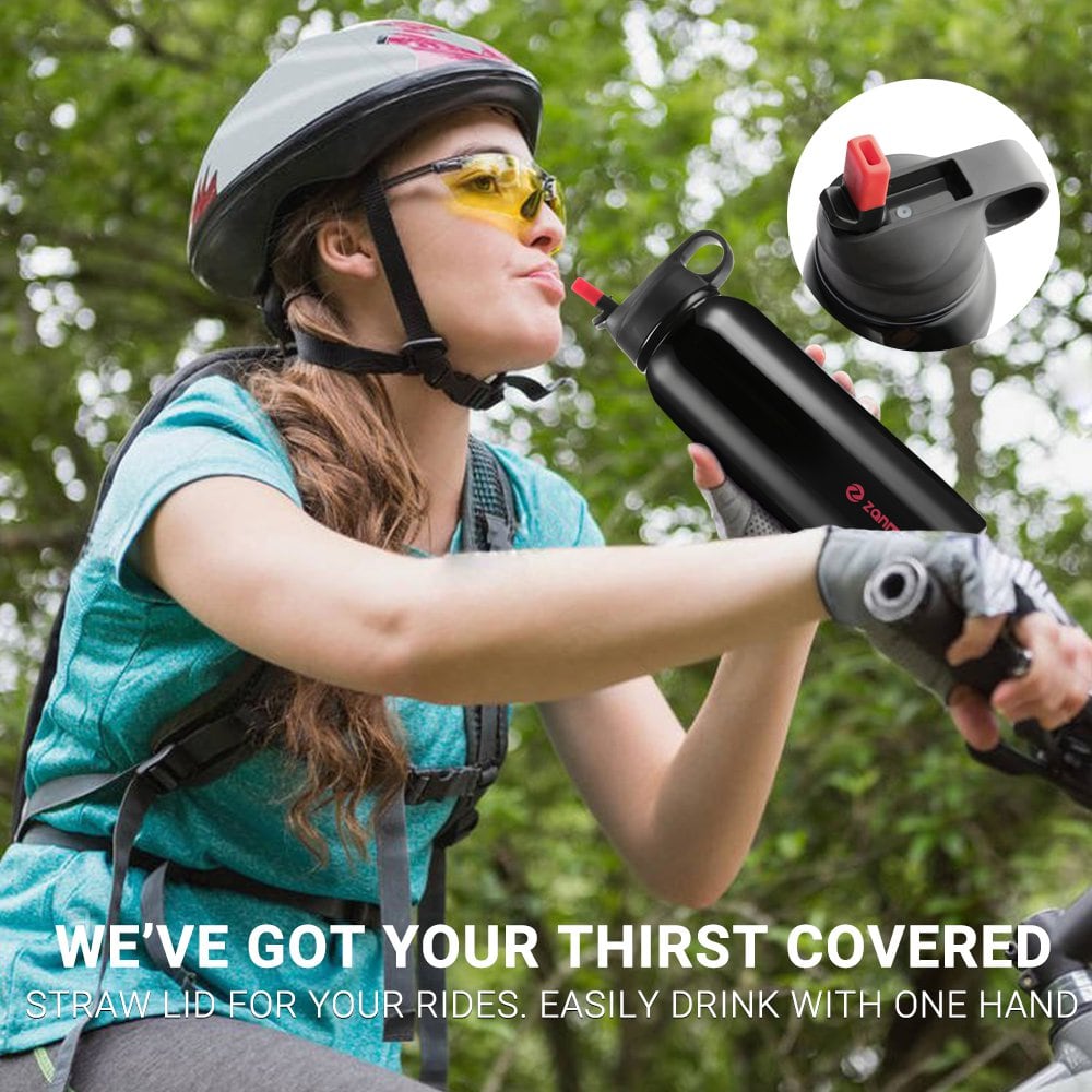 zanmini BZ12 - 1000 Multifunctional Sport Water Bottle 1000ML - Black