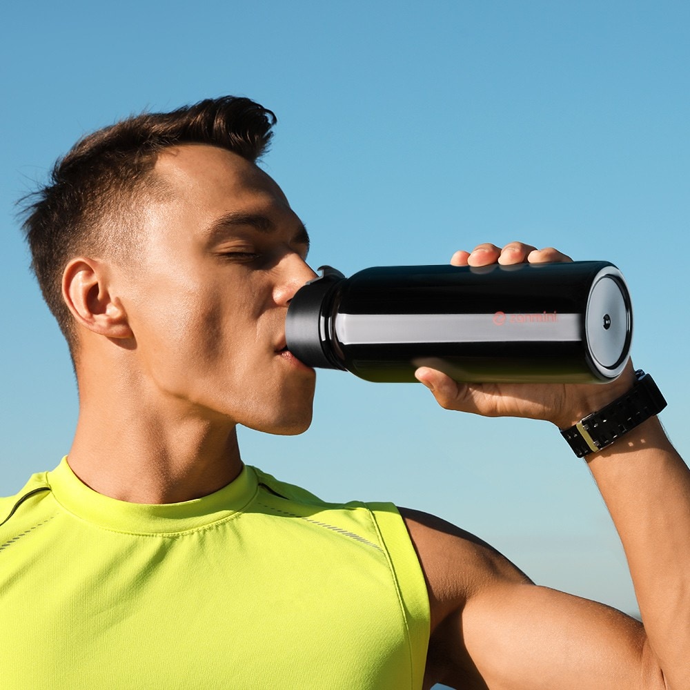 zanmini BZ12 - 1000 Multifunctional Sport Water Bottle 1000ML - Black