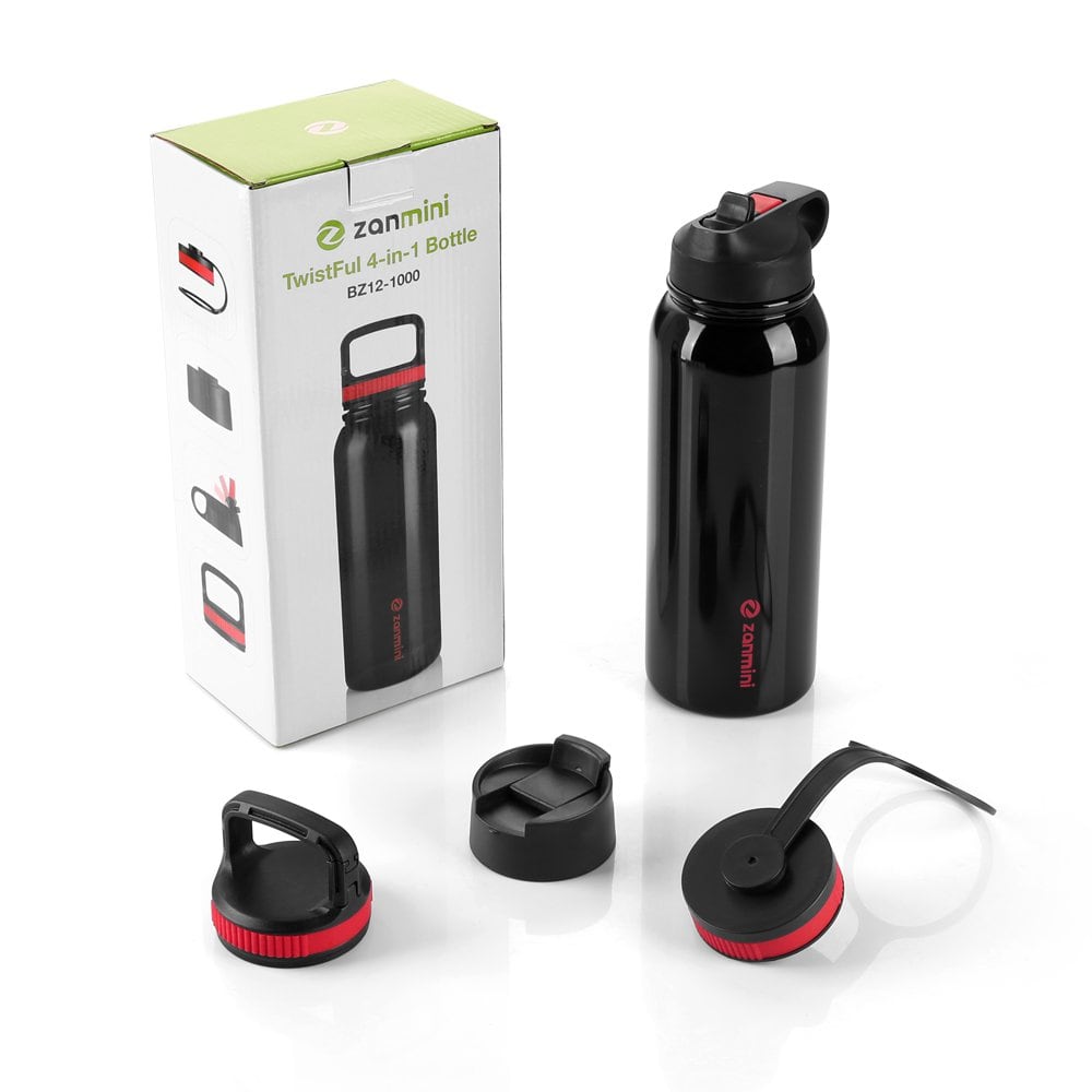 zanmini BZ12 - 1000 Multifunctional Sport Water Bottle 1000ML - Black