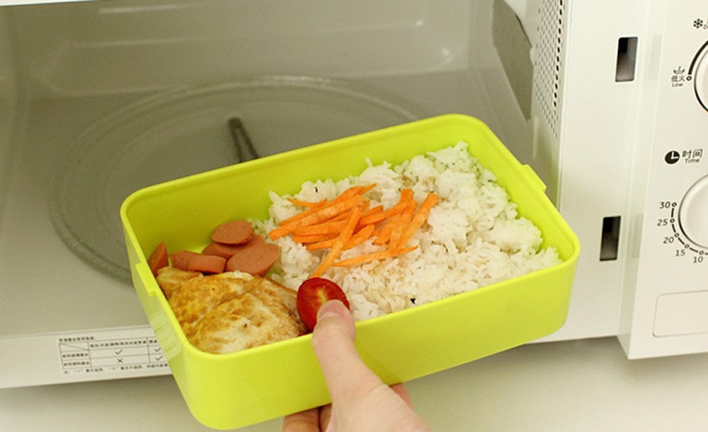 Protable Three-layer Rectangle Lunch Box Eco-friendly Bento Container- Green