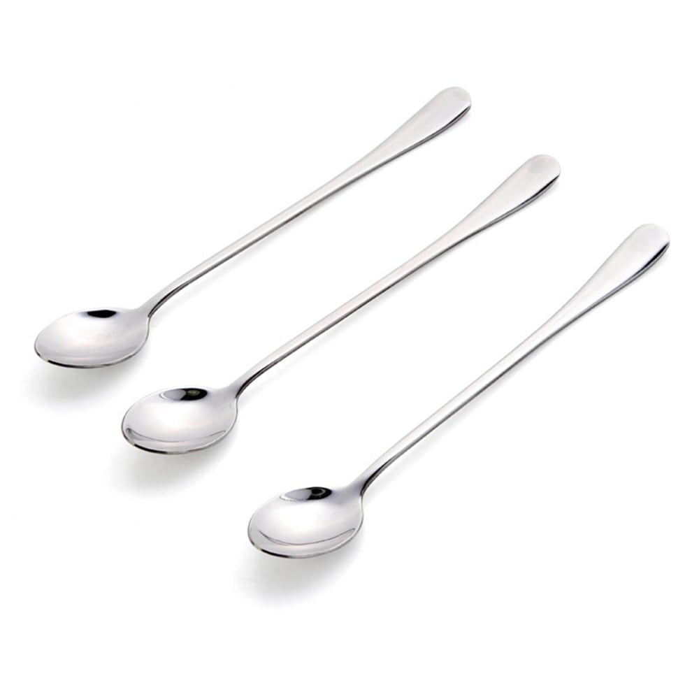 Stainless Steel Long Handled Spoon- SilverMirror Oval